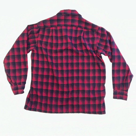 Pendleton Men’s Vintage Red & Black Buffalo Plaid Wool Flannel (M) - Picture 3 of 13